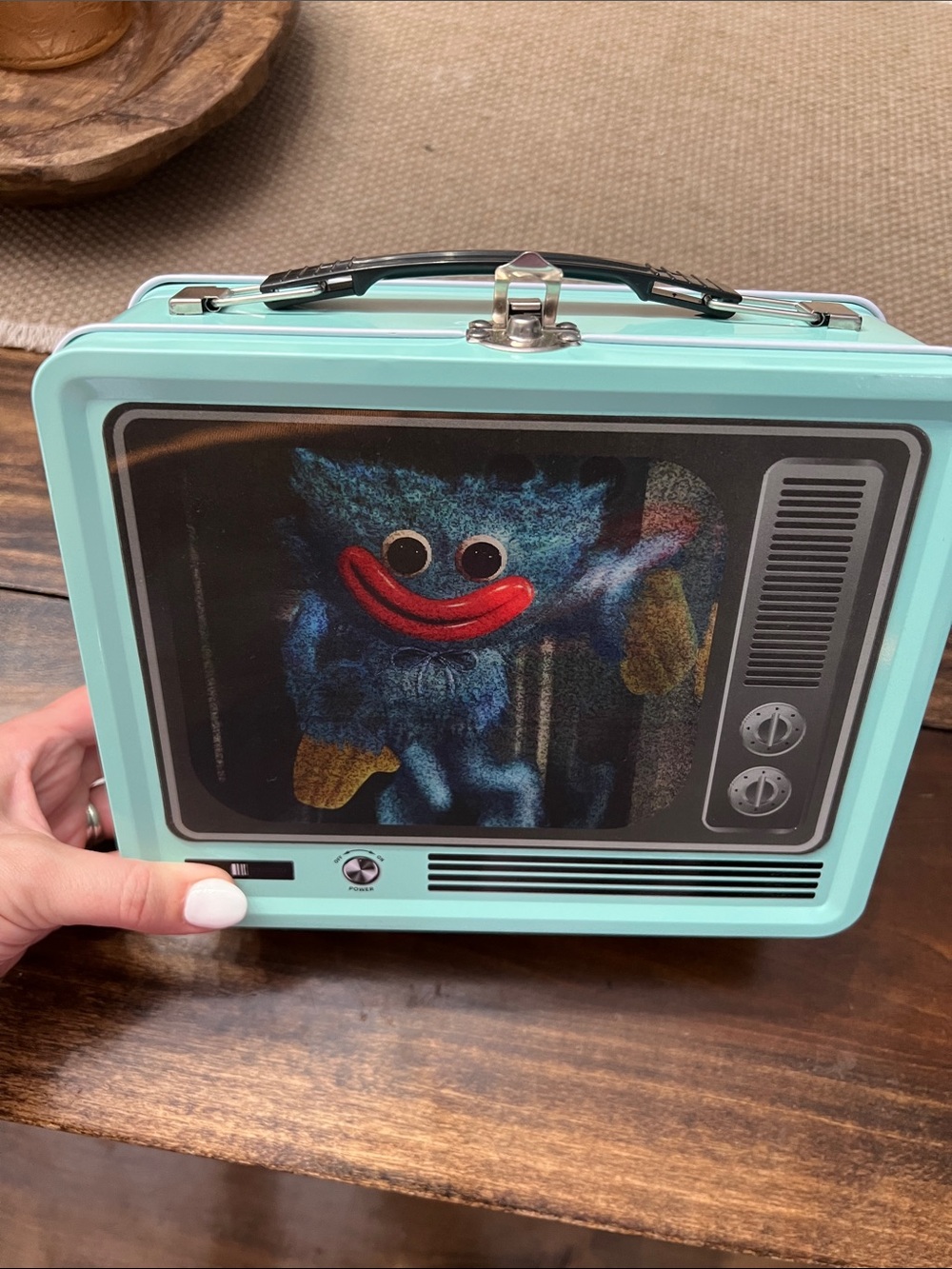 Poppy playtime Mint Green Retro Portable TV-Style Lunchbox with Top Handle